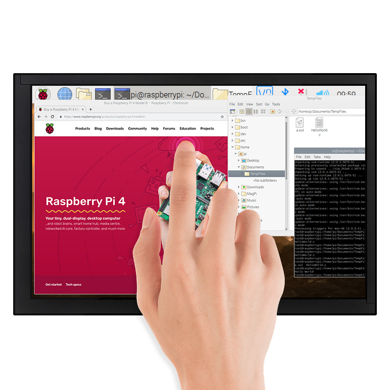 10.1 Inch Raspberry Pi 4B Màn  - đánh giá và giá Raspberry Pi 10.1 Inch Capacitive Touch Screen Ips