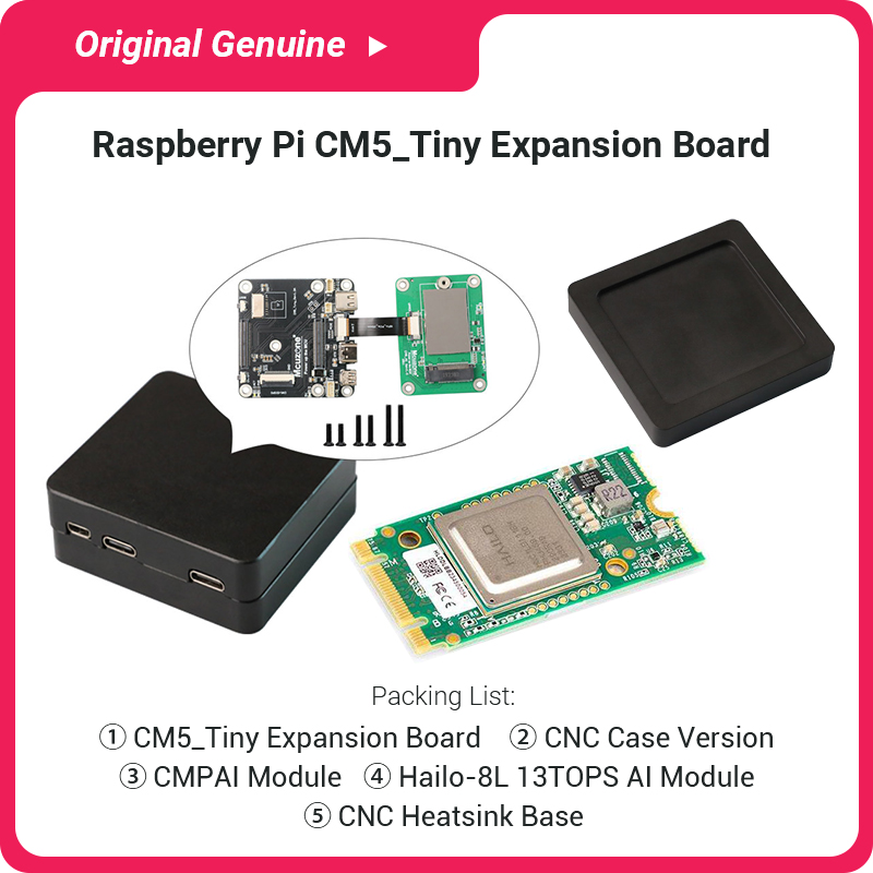 Complete CM5 Tiny Full Kit wit - đánh giá và giá Raspberry Pi Ai Kit Hailo-8L