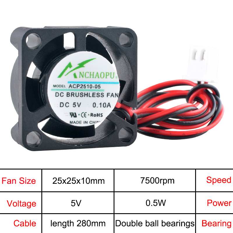 ANCHAOPU 2.5cm 25mm Fan 25x25x - đánh giá và giá Raspberry Pi Water Cooling Kit